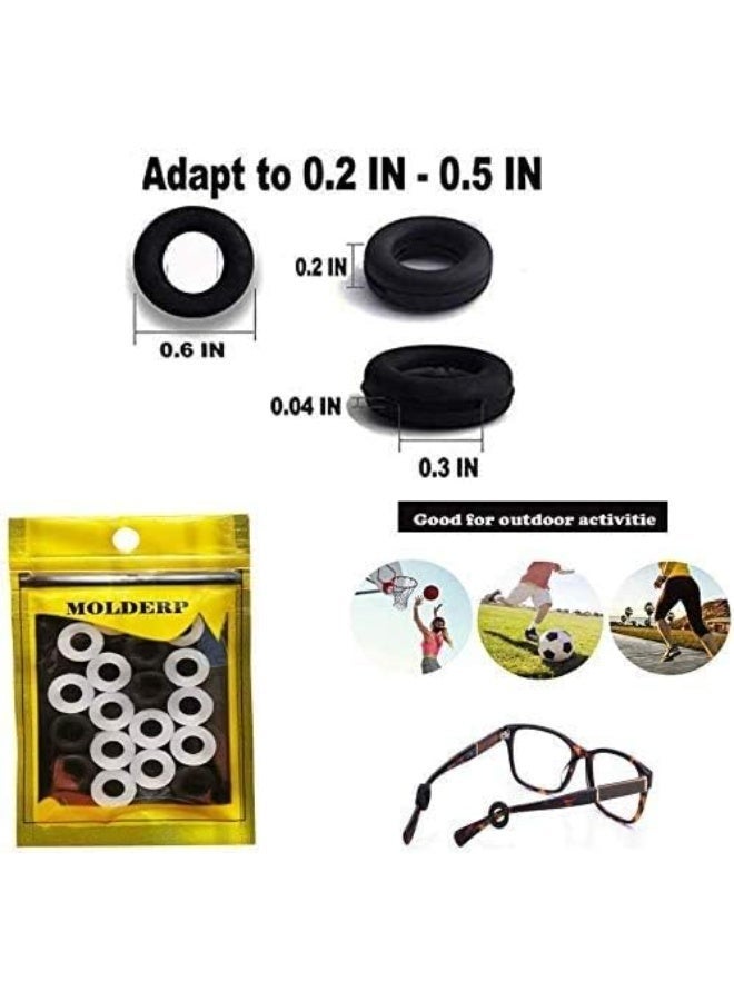 ChicAbode قائمة المنتجات ذات الصلة حامل النظارات السيليكون الجولة, حامل النظارات المضادة للانزلاق, النظارات الإطار, حامل الأكمام الموجهة, حامل النظارات المضادة للانزلاق الجولة الراحة إطار النظارات, نظارات شمسية, 10 أزواج أسود - Image 2